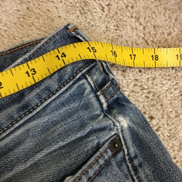 Abercrombie & Fitch Slim & Straight Blue Distressed Denim Jeans - Picture 12 of 16